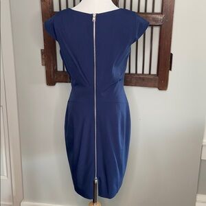 MARC NY NAVY BACK EXPOSED ZIPPER DRESS SZ 10